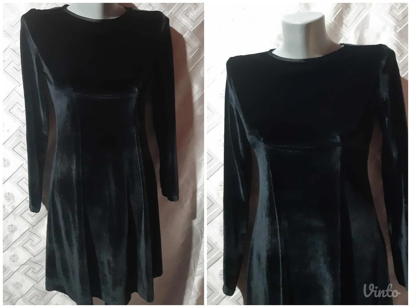 Crna Plisana haljina M