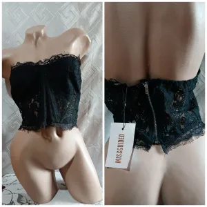 Missguided Sexy Crni Korset Top od Cipke XL Novo sa Ett.