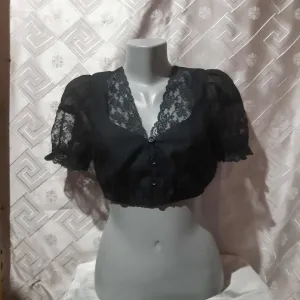 Goth crni crop top S