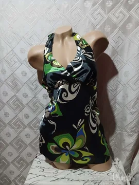 Retro saten sarena majica na vezivanje S/M