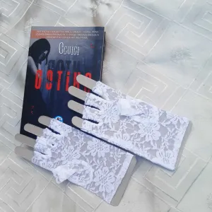 Nove Goth Čipkaste Bele  rukavice XS/S