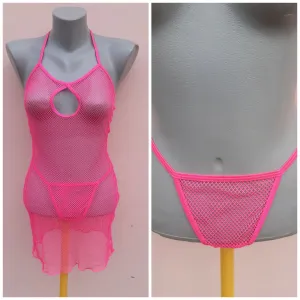 Nov Seven 'til Midnight Fetish Neon roze mrezasti set