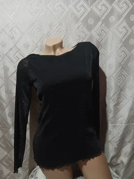 Mrezasta bluza sa srebrnim sjajem M