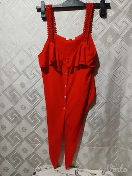 Crvena crop kosulja bez rukava Viskoza S