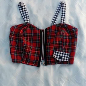 Karirani unikatni top S/M