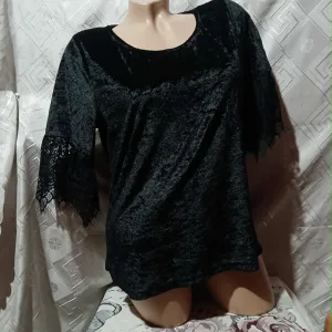 Plisana crna bluza M/L