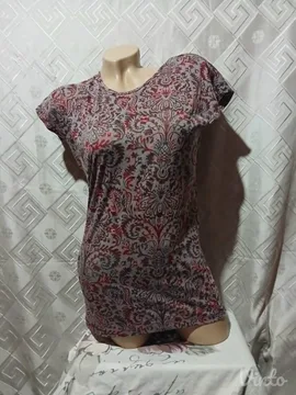 Sivo/Tamno crvena providna majica S/M