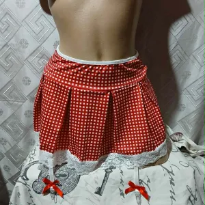 Sexy karirana suknjica sa cipkom i dva haltera S