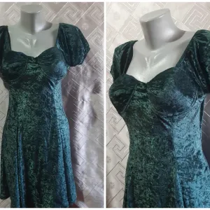 Vintage/Retro Plisana zelena haljina M/L