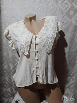 Zara krem bluza sa prelepom kragnom L