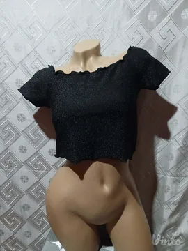 Crop top sa srebrnim sjajem S/M