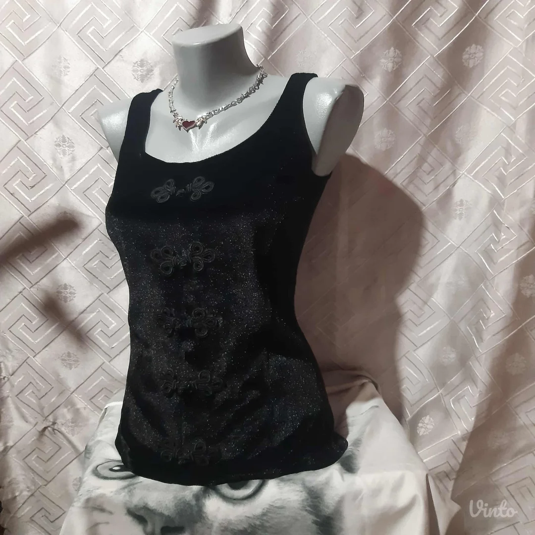 Goth Vamp Crna Plisana majica M/L