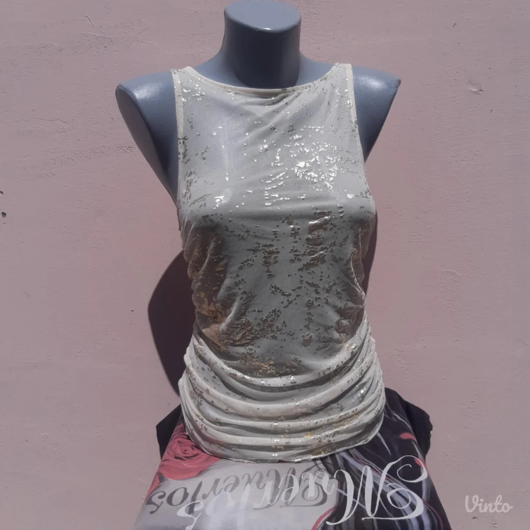 Reserved mrezasta bluza sa zlatnim detaljima S