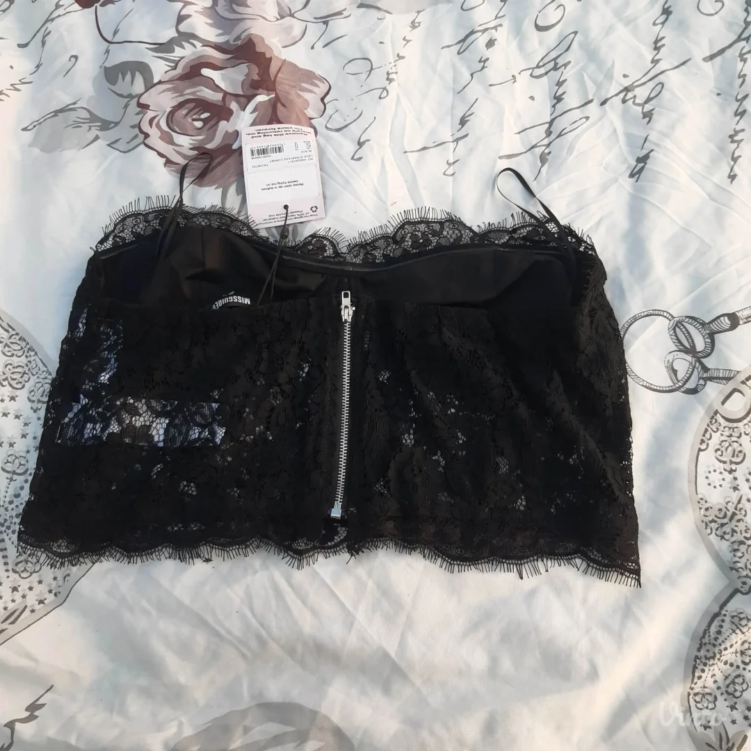 Missguided Sexy Crni Korset Top od Cipke XL Novo sa Ett.