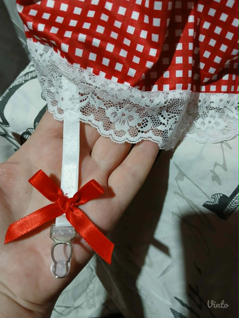 Sexy karirana suknjica sa cipkom i dva haltera S