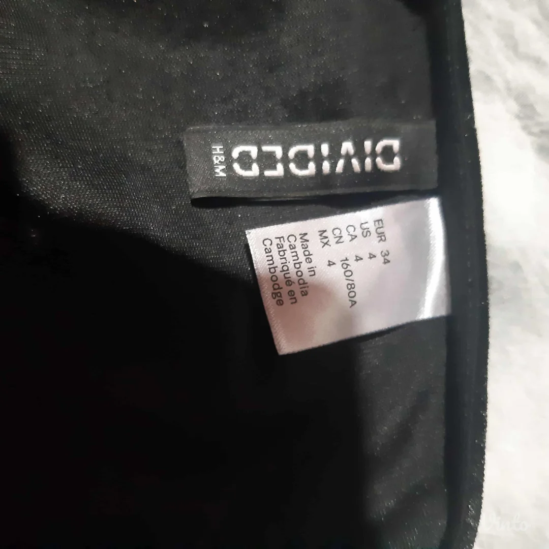 H&M Mala Crna Plisana Haljina XS/S