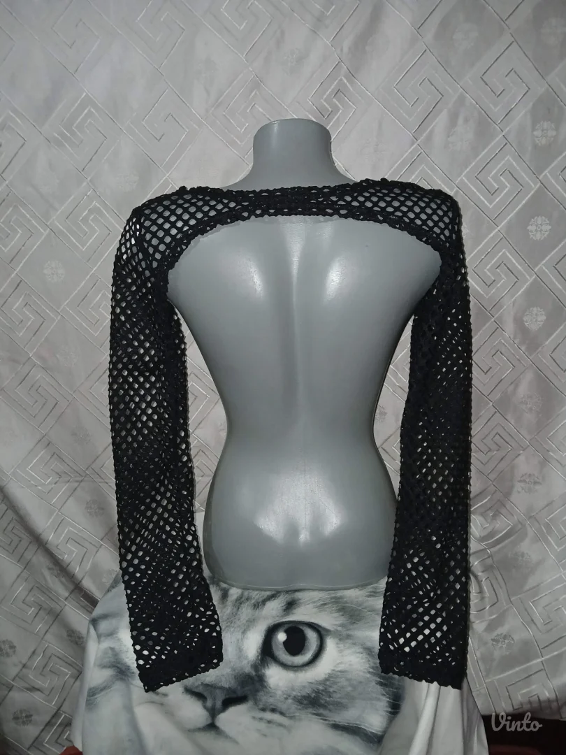 Novi Mrezasti crni rukavi S