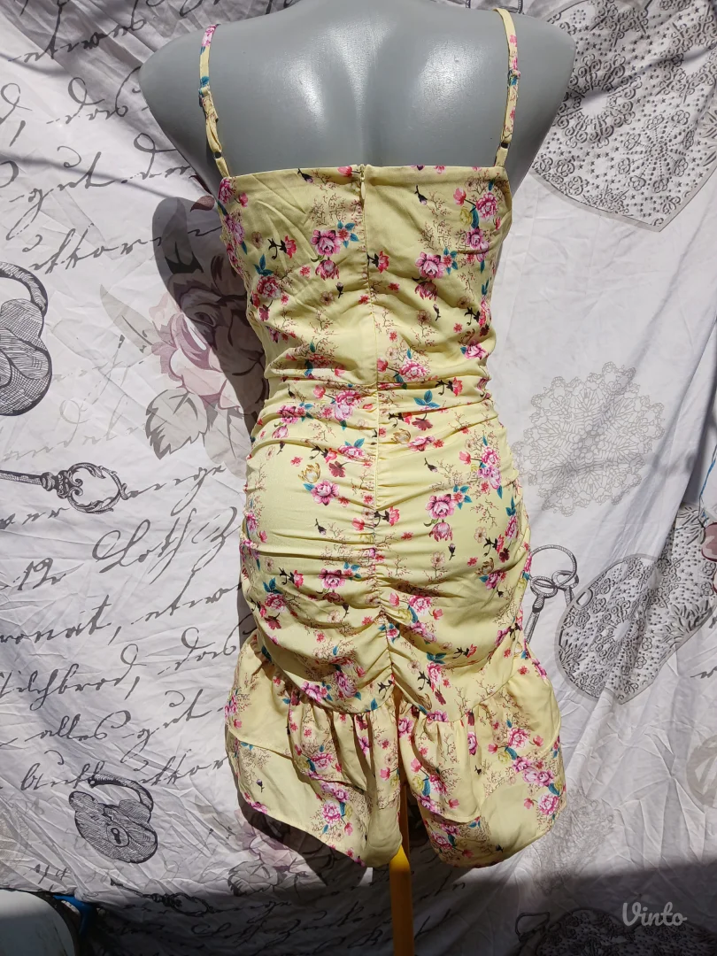 Zuta Sexy Haljina Floral print S