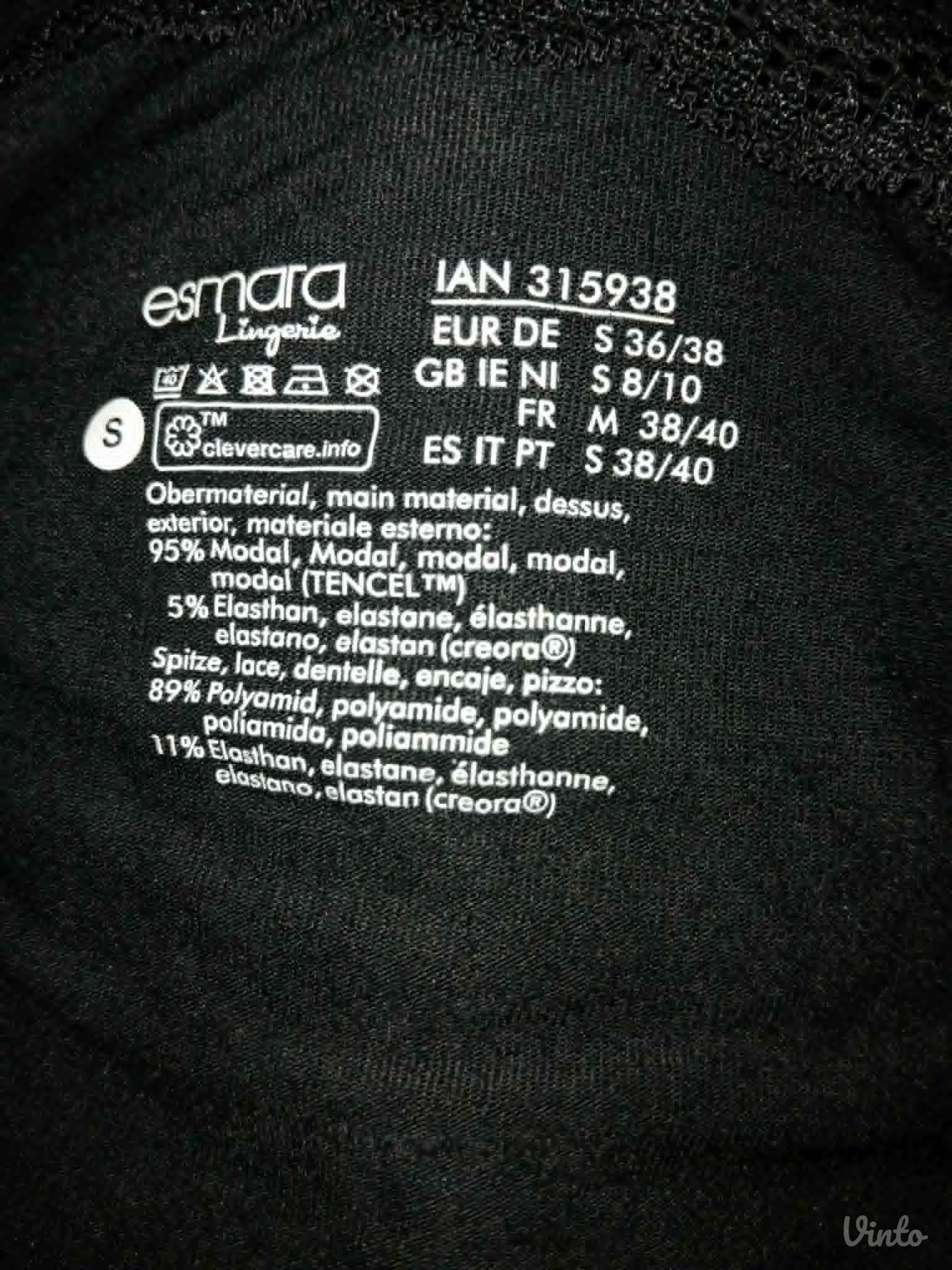 Crna majica sa cipkom S/M