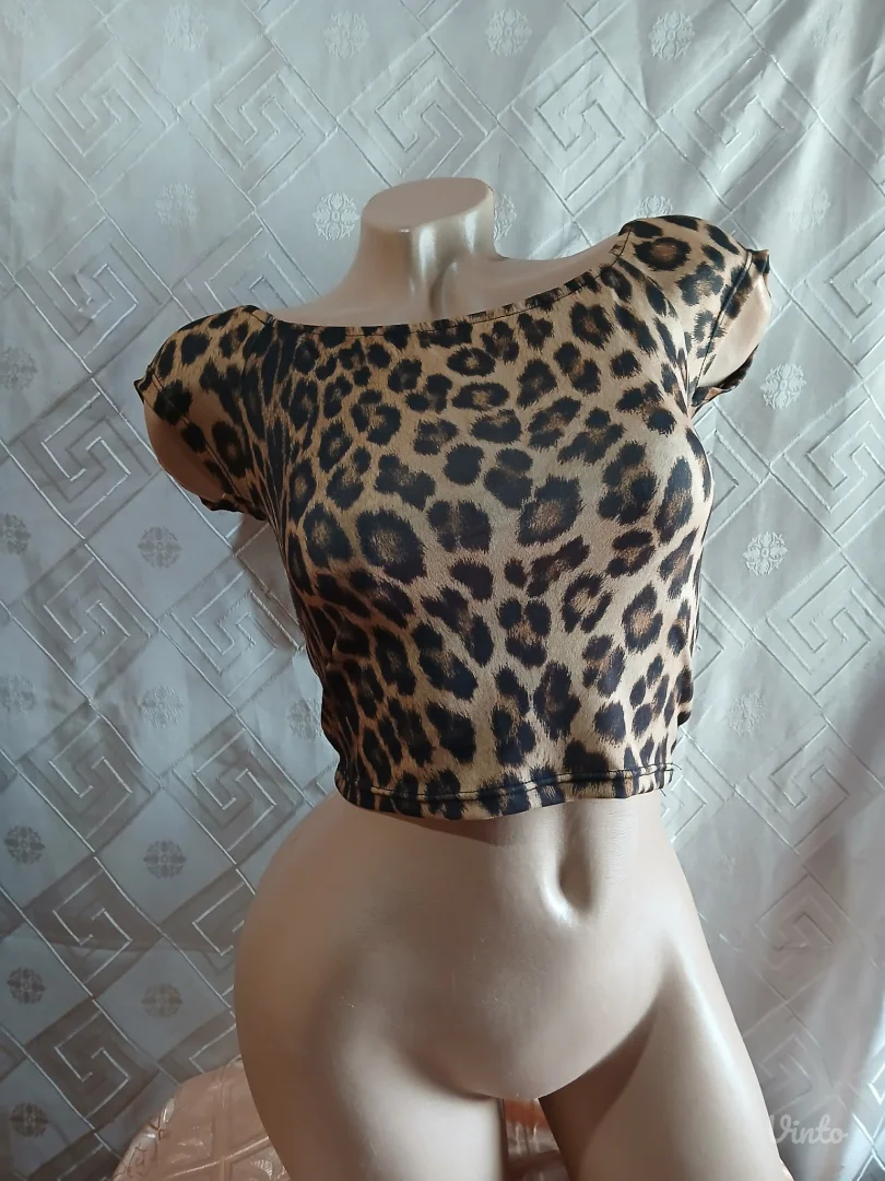 Pull&Bear Leopard Crop Top S