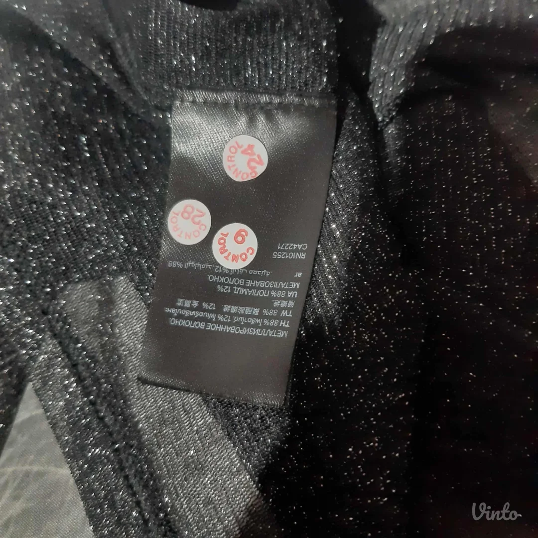 H&M mrežasta srebrna bluza S/M