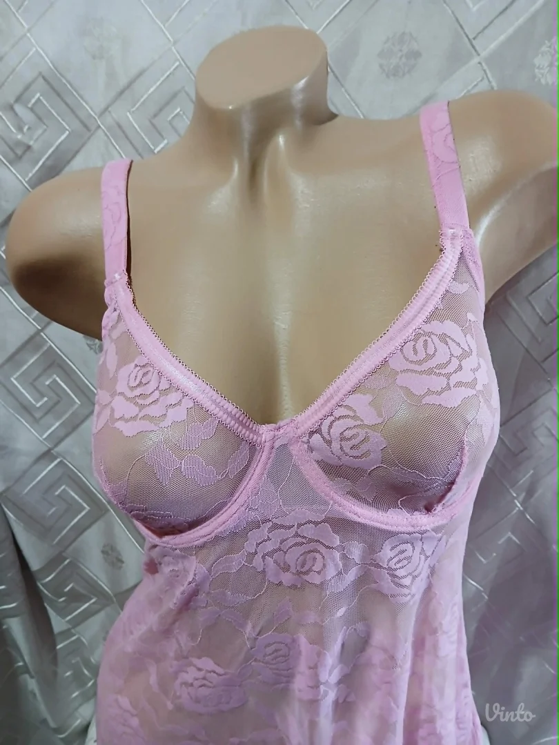 Tezenis Roze spavacica od cipke S/M
