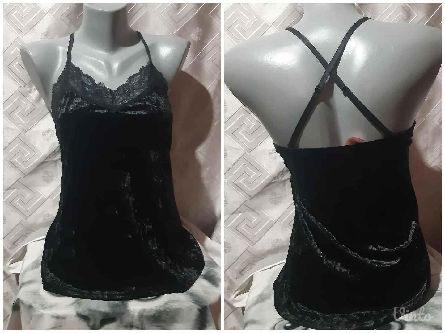 Hunkemoller plišana crna majica S-M