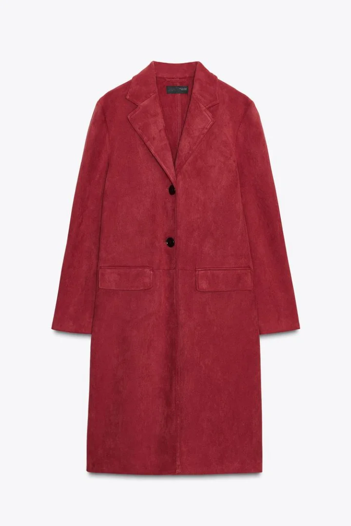 Zara lagani kaput prevrnuta koža