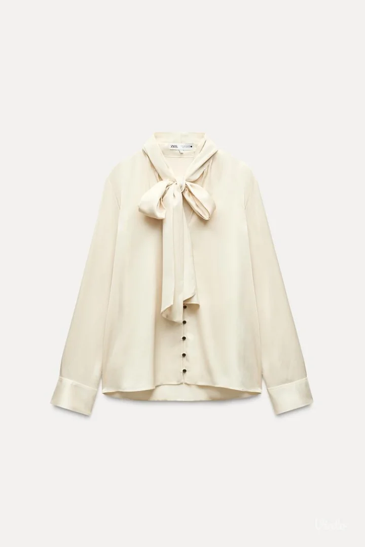 Zara satenska košulja sa mašnom