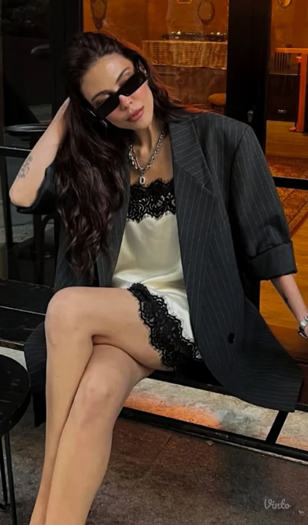 Zara ZW laneni sako na pruge