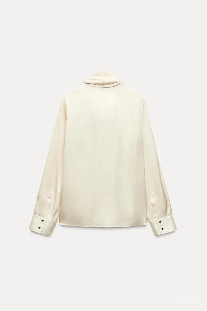 Zara satenska košulja sa mašnom