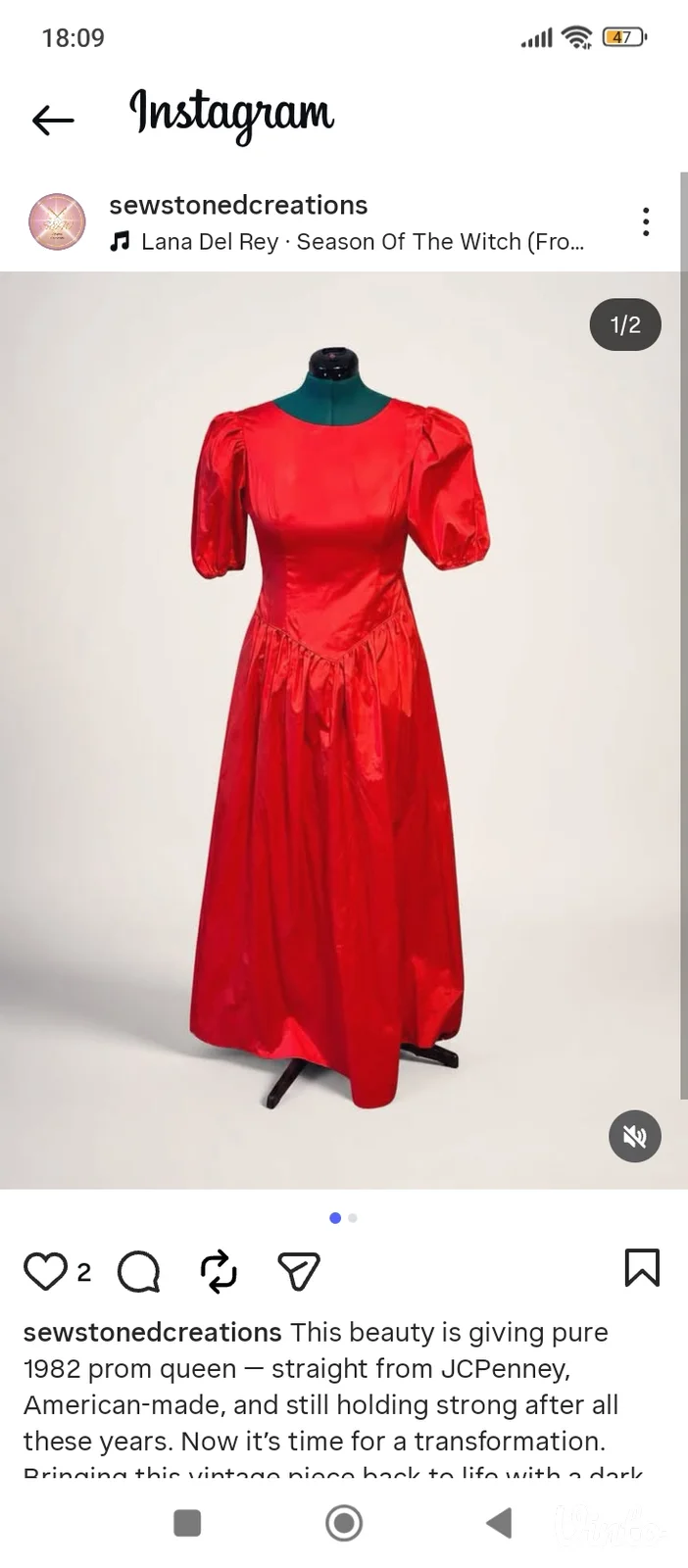 Haljina vintage od sirove svile