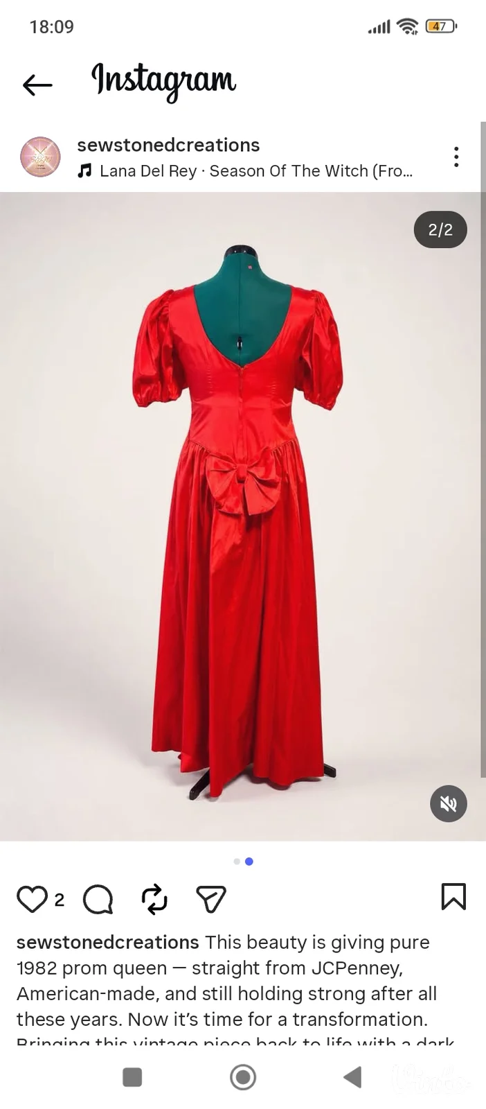 Haljina vintage od sirove svile