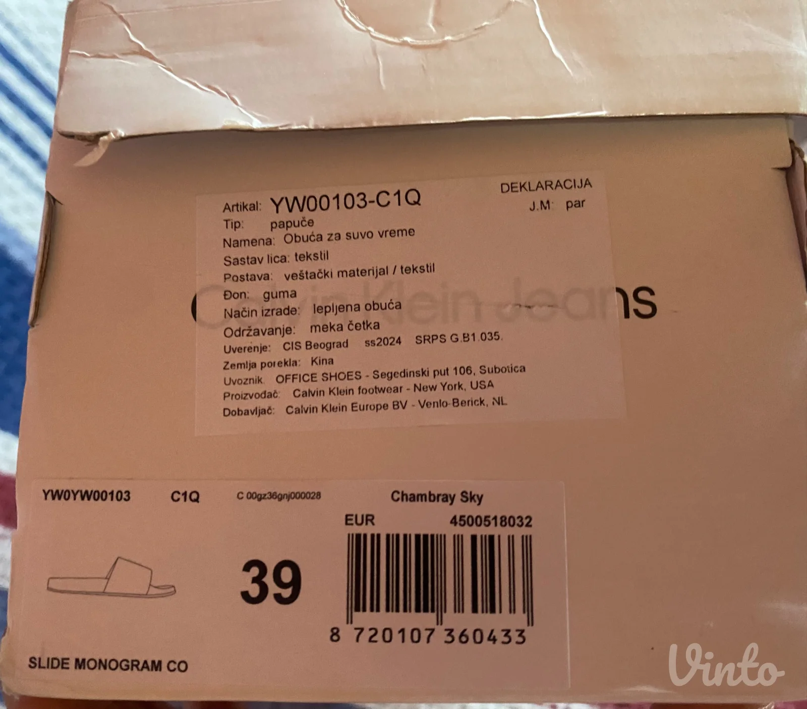 Calvin Klein papuce br 39