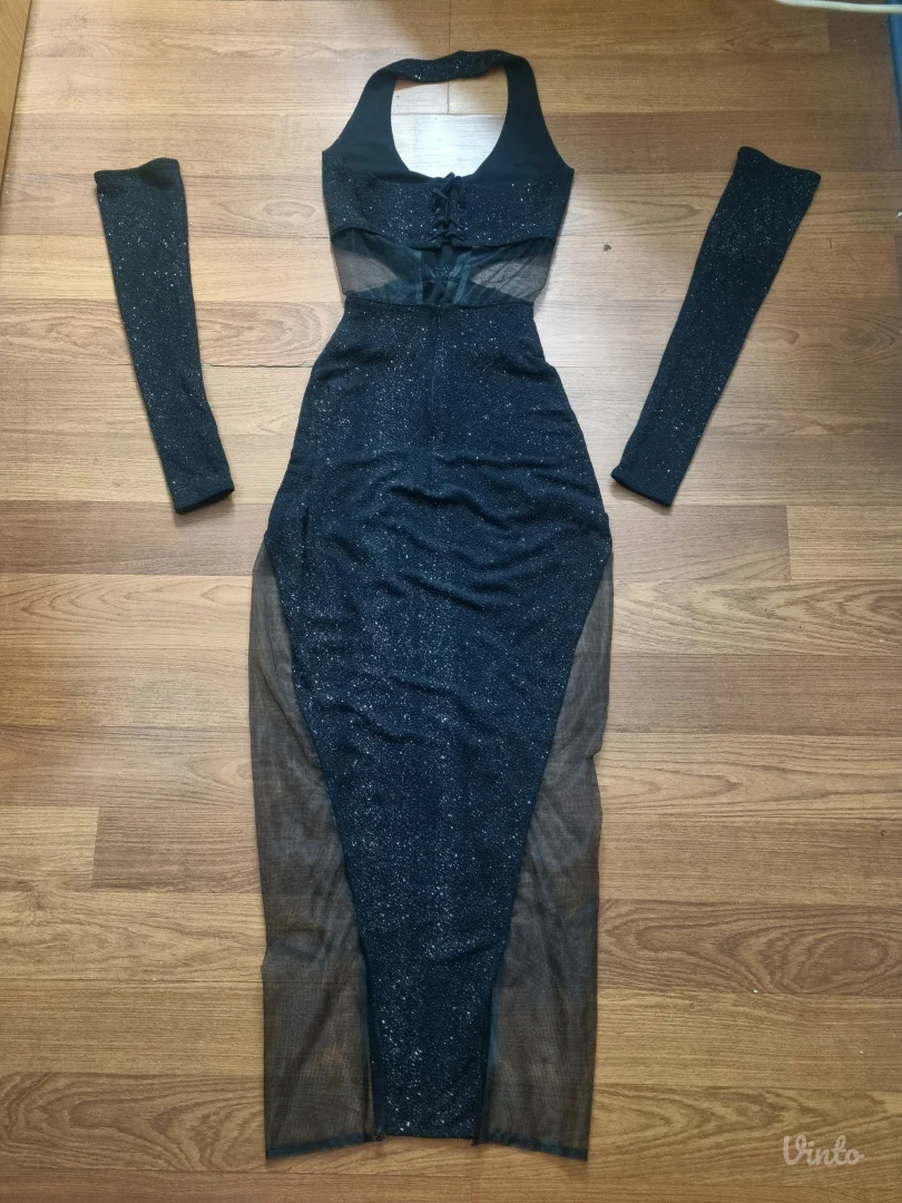 Eelegantna dugacka haljina sa rukavima S/M