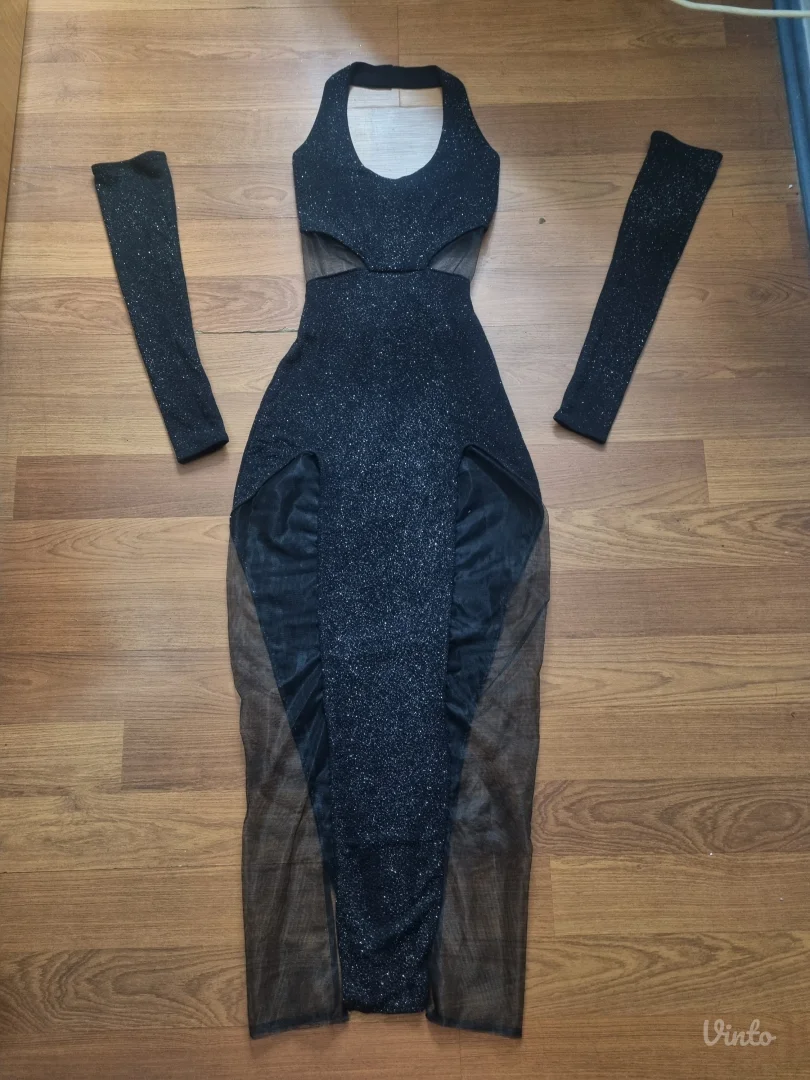 Eelegantna dugacka haljina sa rukavima S/M