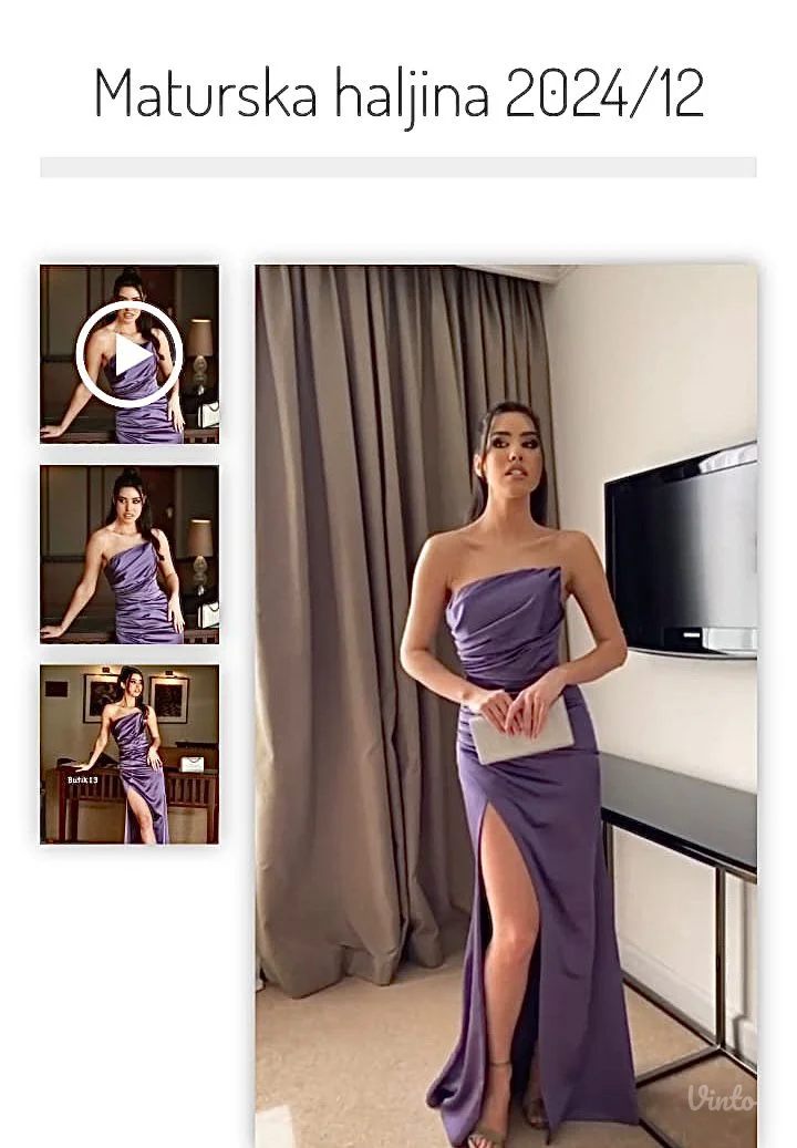 Ljubičasta svečana haljina.