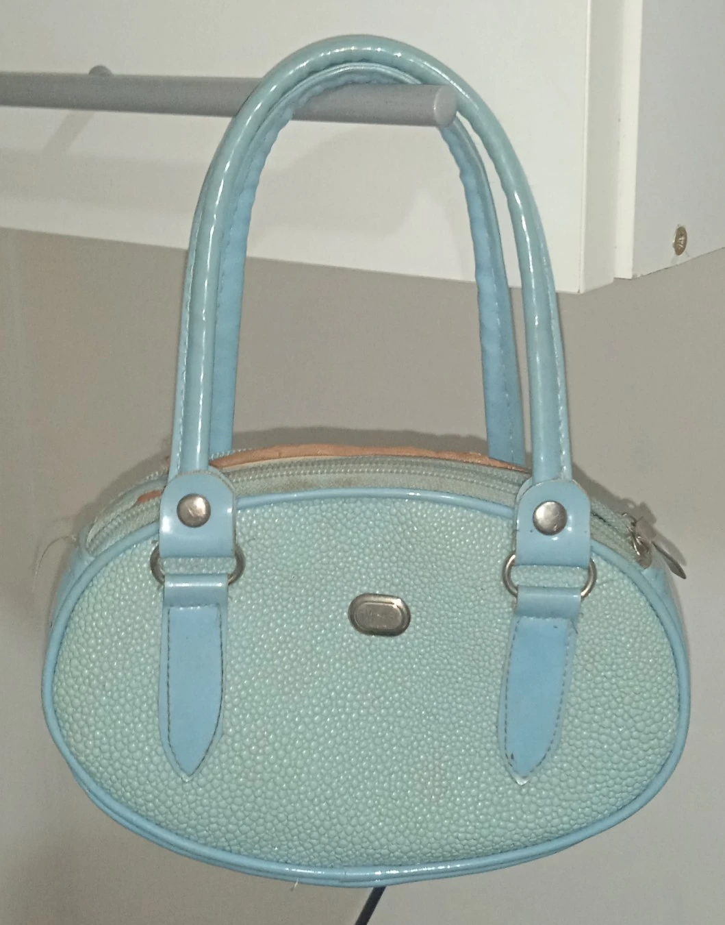 Retro Y2K Pastelno Plava Torbica - Mini Bowling Bag