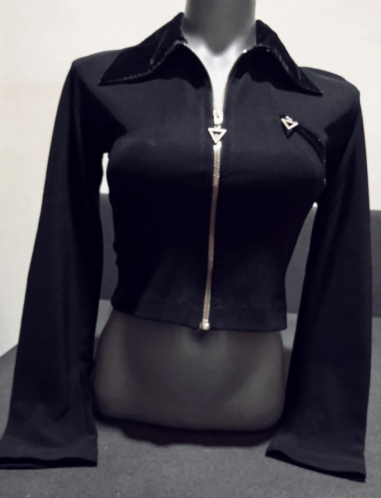 Vintage crni crop duks na raskopčavanje ELEGANT S / 36