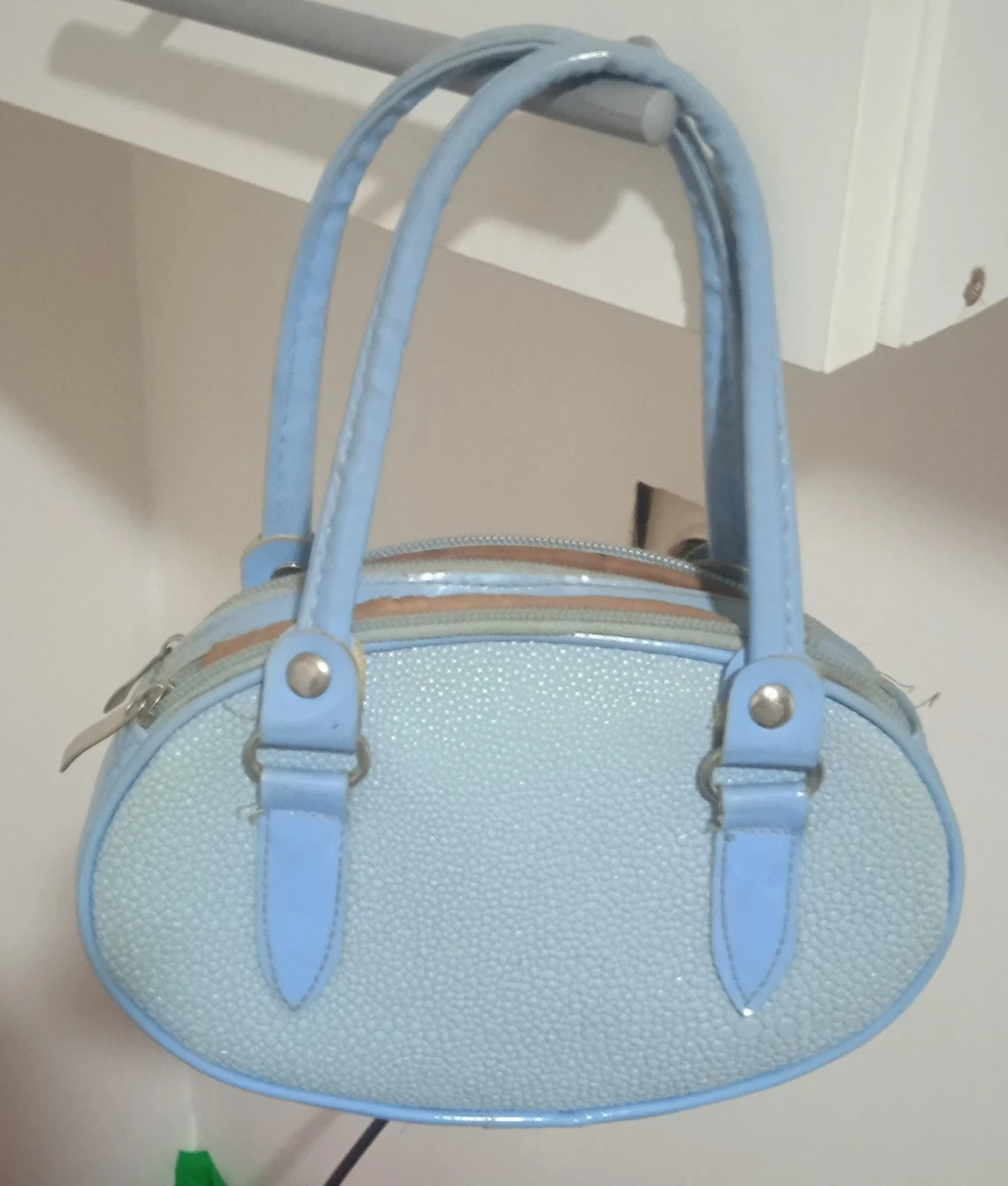 Retro Y2K Pastelno Plava Torbica - Mini Bowling Bag