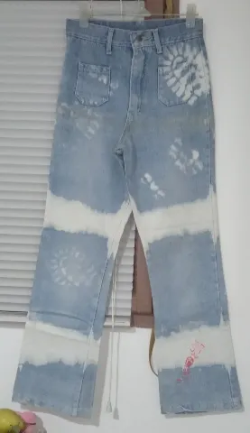 Vintage dečije tie-dye farmerke sa vezom - Veličina 14 (164)