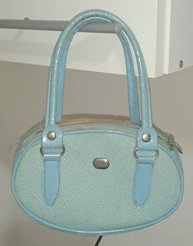 Retro Y2K Pastelno Plava Torbica - Mini Bowling Bag