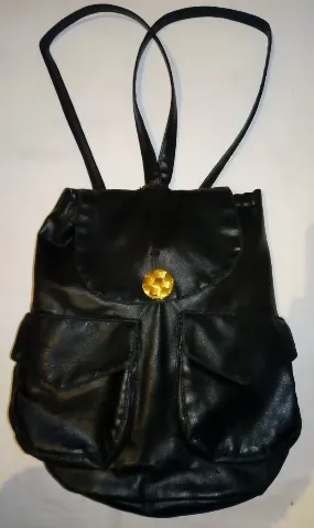 Vintage Crni Ranac- Torbica (23x21 cm) sa Zlatnim Detaljem