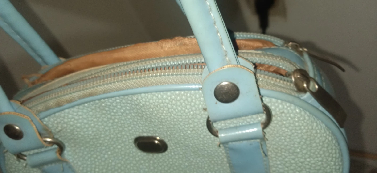 Retro Y2K Pastelno Plava Torbica - Mini Bowling Bag