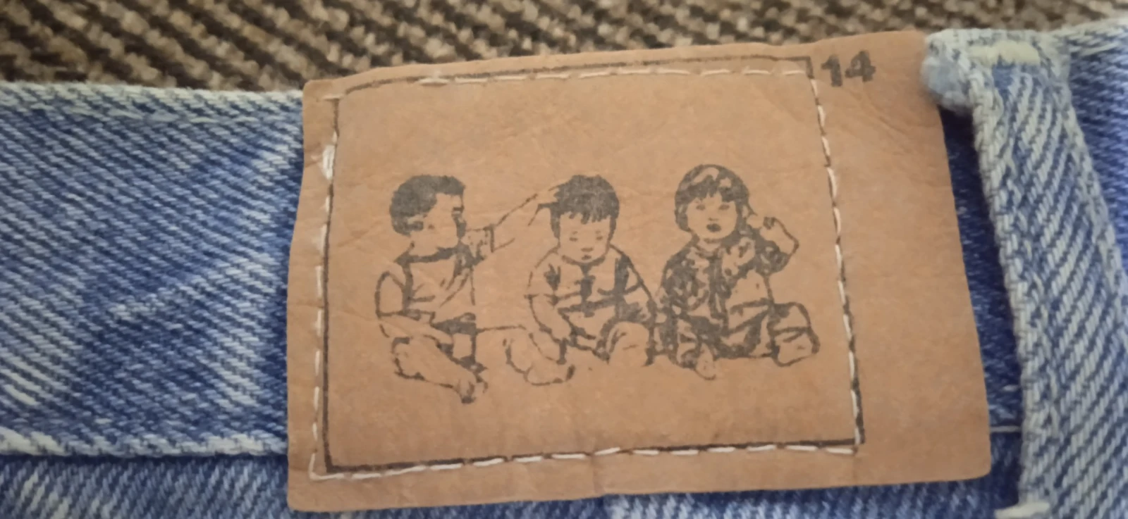 Vintage dečije tie-dye farmerke sa vezom - Veličina 14 (164)