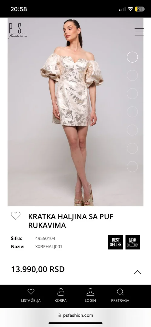 PS haljina sa puf rukavima