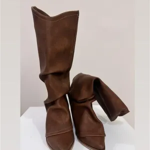 ŽENSKE BRAON ČIZME SA SKRIVENOM PETOM