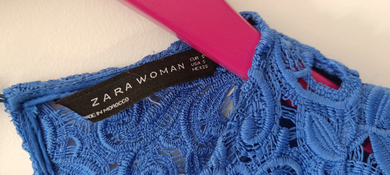 Zara woman - čipkana plava haljina
