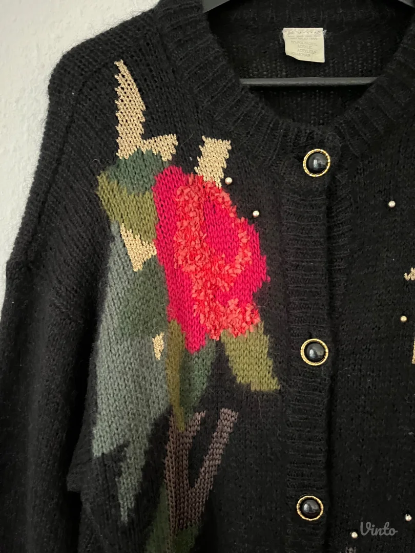 Vintage cvetni moher kardigan