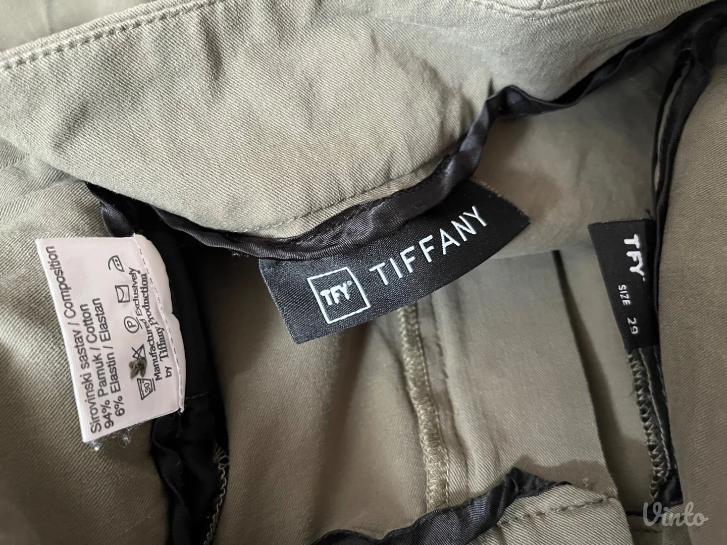 Tiffany maslinaste široke pantalone 29